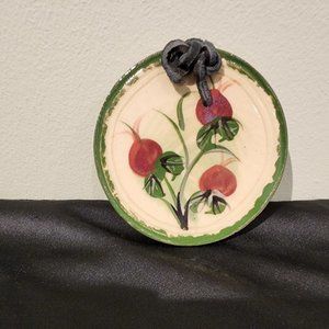 Vintage Monique Duclos Floral Ceramic Round Plaque #1